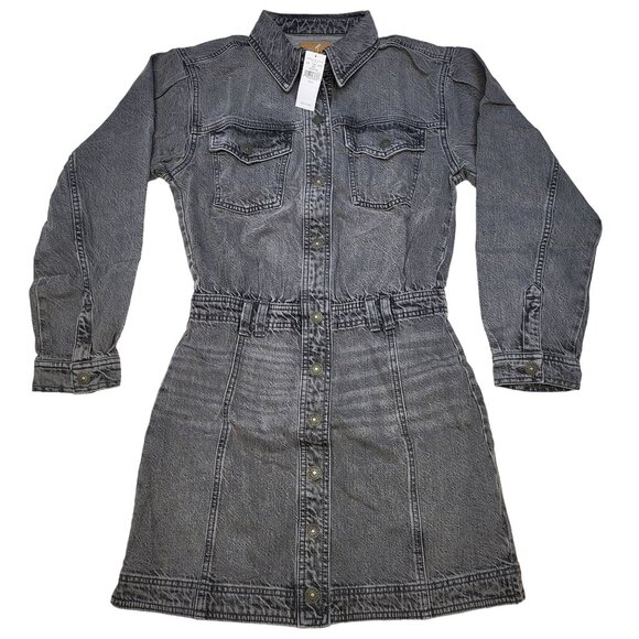 American Eagle Outfitters Dresses & Skirts - American Eagle Outfitters Womens Button-Down Denim Shirt Dress S/P NWT MSRP 79